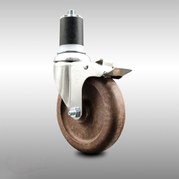 Service Caster 5 Inch 316SS High Temp Glass Filled Nylon 1-3/4 Inch Stem Caster Lock Brake SCC SCC-SS316TTLEX20S514-GFNSHT-134 - main